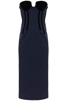 sportmax velvet detailed bustier dress with nine