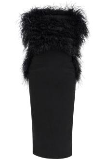 sportmax midi dress with feathers