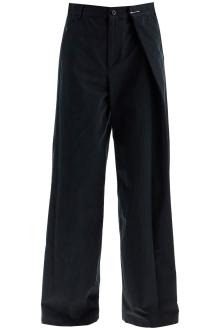 mm6 maison margiela wide-legged pants with pleats