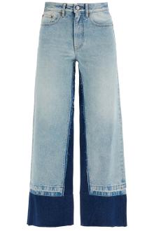 mm6 maison margiela flared color-block jeans