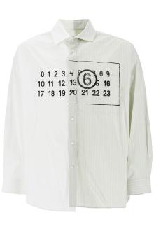 mm6 maison margiela asymmetric numeric shirt with