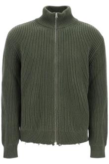 mm6 maison margiela cotton cardigan with zipper