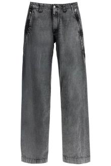 mm6 maison margiela straight jeans with large pockets