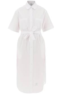 thom browne midi blouse with belt