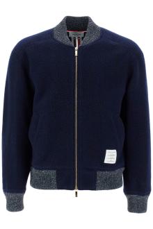 thom browne woolen fleece bomber jacket