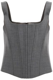 giuseppe di morabito stretch wool corset top with nine words