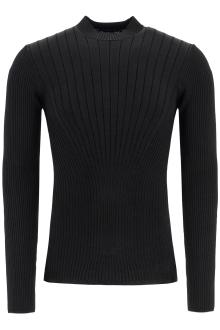 mugler fitted long-sleeved top