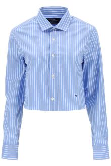 homme girls cropped striped poplin shirt