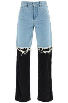 christopher esber high-waisted jeans with jersey inserts