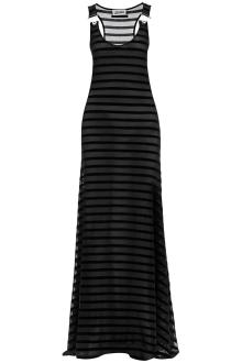 jean paul gaultier long marinière dress with overall detail