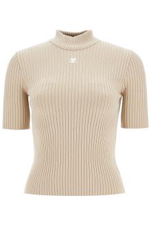 courreges short-sleeved ribbed re-e