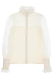 valentino garavani silk blouse with ruffles