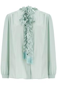 valentino garavani silk blouse with bow detail