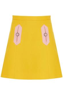 valentino garavani wool and silk mini skirt