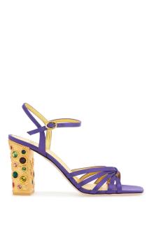 valentino garavani satin sandals with crystal embellishments -