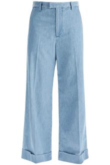 valentino garavani wide cropped fit denim pants