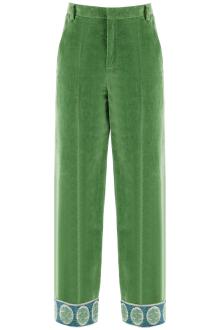 valentino garavani velvet pants with jacquard border