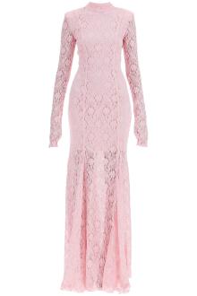 rotate long pink lace dress with open back for special occasions