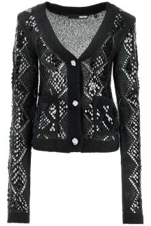 rotate perforated cardigan with