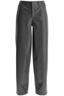 rotate wide woven patterned trousers with a