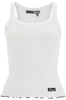 rotate ribbed tank top with logo label