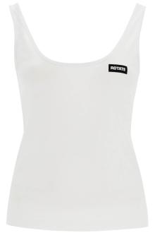 rotate white recycled cotton top with deep neckline