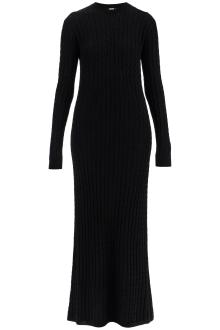 toteme elegant black maxi cable knit dress