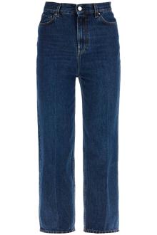 toteme dark blue organic cotton tapered jeans