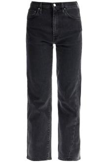 toteme washed grey organic cotton jeans with twisted seams