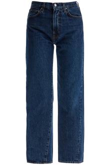 toteme dark blue organic cotton jeans with twisted seams