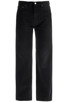 toteme faded black organic cotton jeans with twisted seams