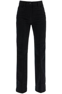 toteme high-waisted flared pants in black organic cotton