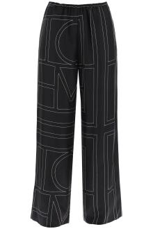 toteme monogram silk pajama pants