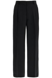 toteme tailored high-waisted wide-leg pants black sustainable materials