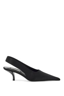 toteme black satin slingbacks with stiletto heel