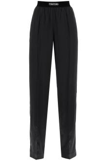 tom ford fluid pants in stretch silk satin