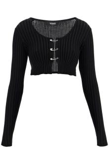 versace &#039;cropped safety pin cardigan