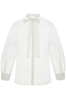 dolce &amp; gabbana optical white silk shirt with mandarin collar