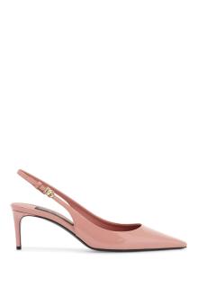 dolce &amp; gabbana pink patent leather stiletto slingback