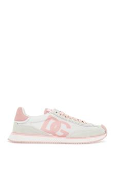 dolce &amp; gabbana white and pink dg logo sneakers