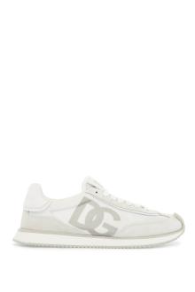 dolce &amp; gabbana white leather low-top sneakers with dg logo