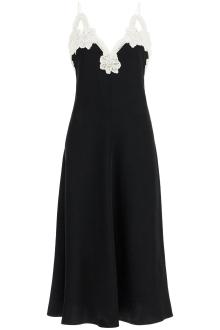 jil sander lace-trimmed slip dress with