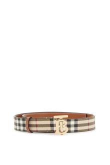 burberry ered belt in coated canvas with tb logo