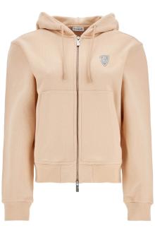 burberry beige cotton hoodie with knight illustration