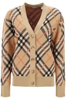 burberry oversized tartan cardigan