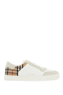 burberry check leather sneakers