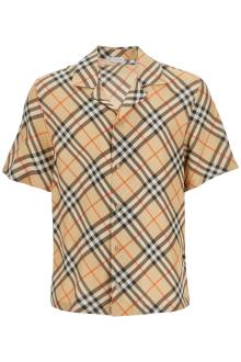 burberry check silk short sleeve shirt