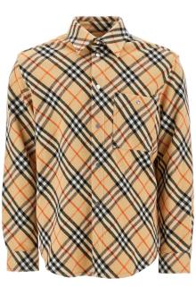 burberry check wool overshirt