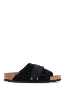 birkenstock kyoto suede and nubuck leather slides