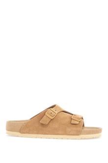 birkenstock beige suede zurich sandals with adjustable buckles